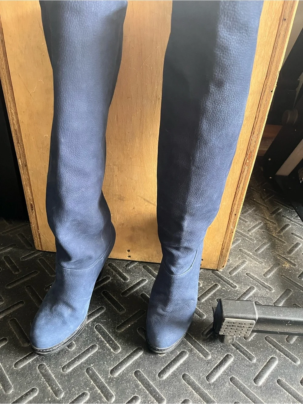 Cole Haan/Nike Air Tall Navy blue real Suede Knee-High Boots